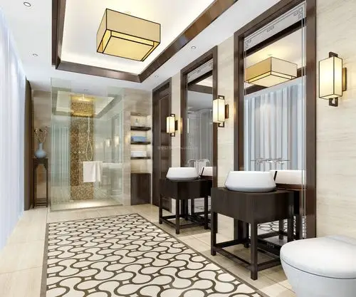 2021中式淋浴房浴室玻璃效果图片欣赏