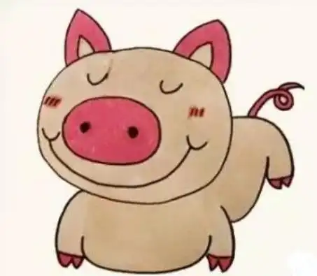 小猪简笔画彩色小猪怎么画简单又漂亮