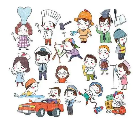 简笔画54种职业人物简笔画各种职业服装简笔画各种职业人物简笔画素材