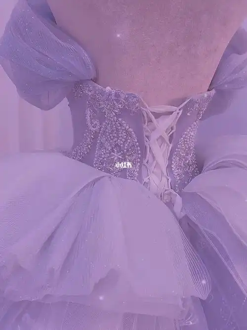 婚纱批发|婚纱工厂|原创设计紫色梦幻风如少女的梦想般美丽轻柔少女的