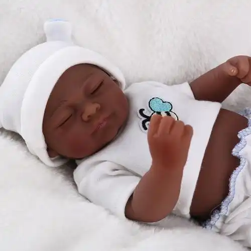 10" black african reborn baby dolls full body vinyl silicone