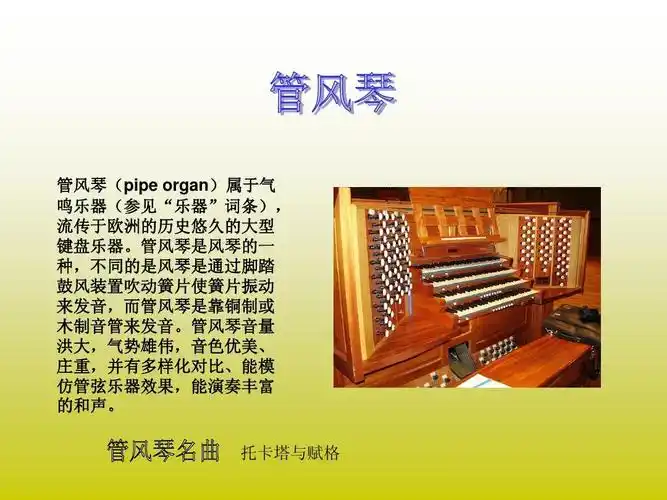 无忧文档 所有分类 表格/模板 调查/报告 乐器大全ppt 管风琴( 管风琴