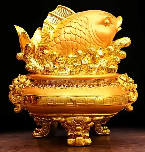 圣梵序聚宝盆摆件金龙鱼招财现代简约客厅家居装饰玄关送礼创意开业