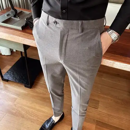 2021秋装新款男士上班商务西裤正装休闲西装裤子新郎西服直筒长裤