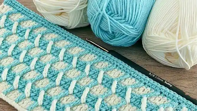 钩针编织漂亮的双色波浪花,钩织婴儿毯,沙发垫,床垫美美哒-生活视频