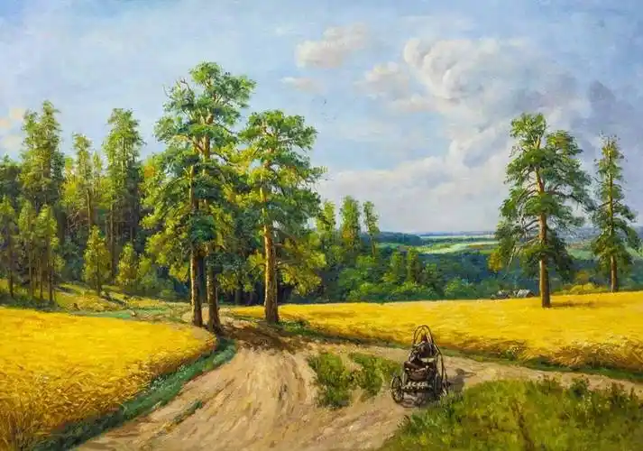 俄罗斯画家aleksandra romma的秋天风景