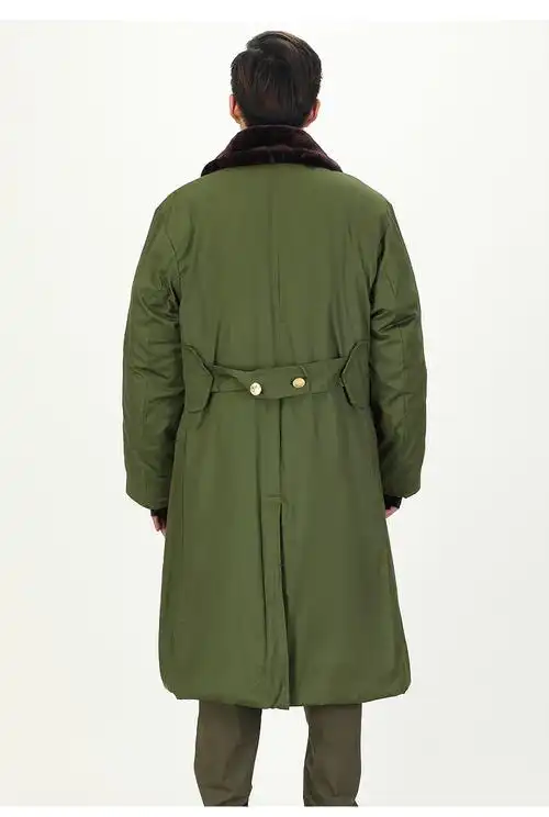 冬季加厚长款防寒服保安工作棉服老式军绿色东北大棉袄保安执勤服大衣