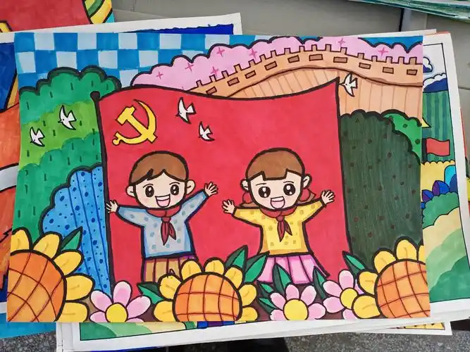 安远中专幼师部举行党在我心中绘画比赛