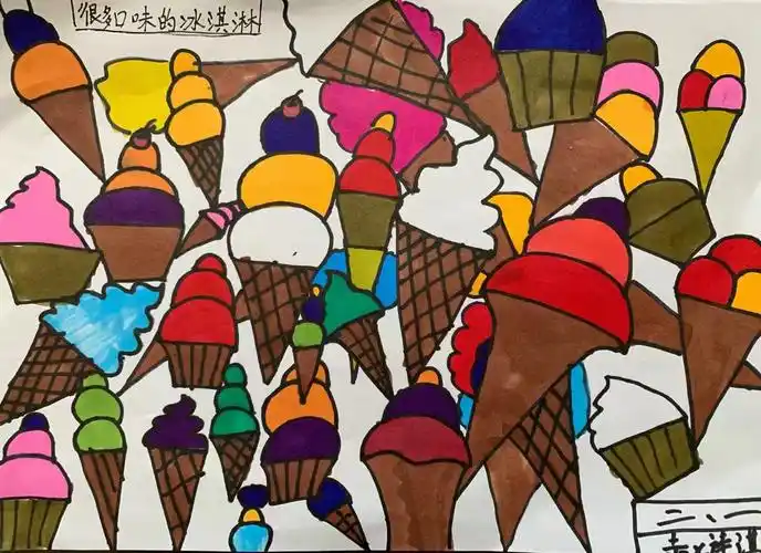 二年级下册美术作业展……………………第二课《重重叠叠》