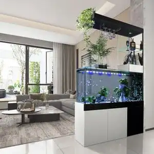 入户家用门口客厅玄关柜进门隔断柜鞋柜一体酒柜简约现代带鱼缸