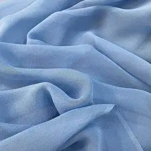 水浅蓝 真丝乔其纱100%桑蚕丝连衣裙防晒衫服装服饰面料138宽幅