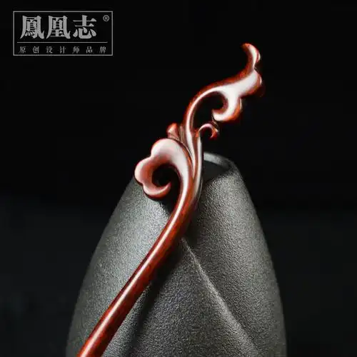(今日9折)凤凰志小叶紫檀木发簪女百搭盘发汉服步摇发钗复古风礼物木