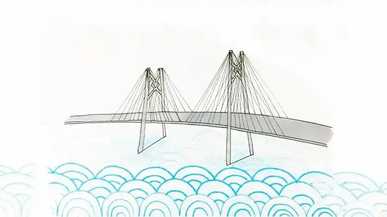 港珠澳大桥怎么画简笔画