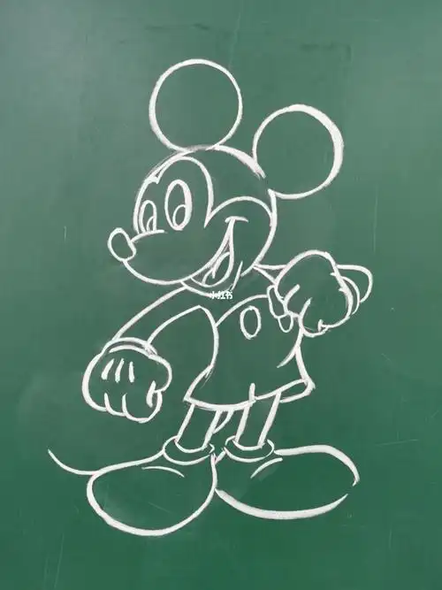 小学美术老师的粉笔黑板卡通简笔画266566