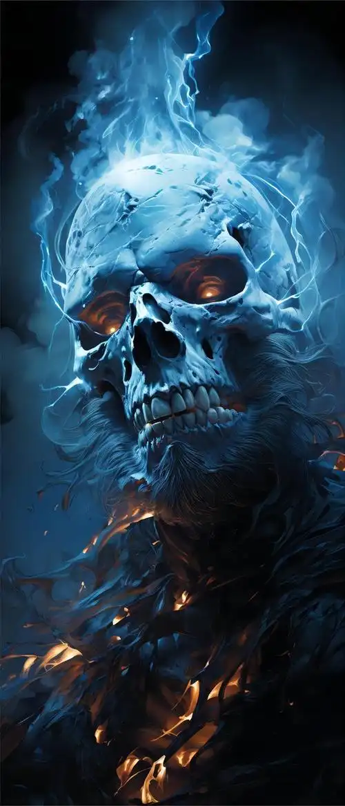 骷髅壁纸显得格外引人注目.