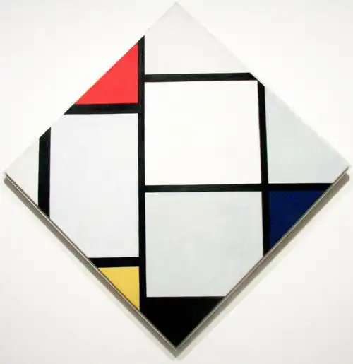 397《红,白,蓝的菱形画》蒙德里安 (荷兰)- 世界名画鉴赏语音讲解(三