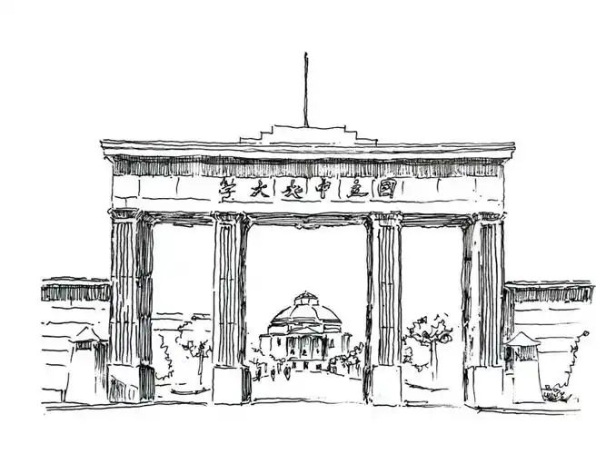 国立中央大学(东南大学前身)南校门扩建后的图书馆国立中央大学土木