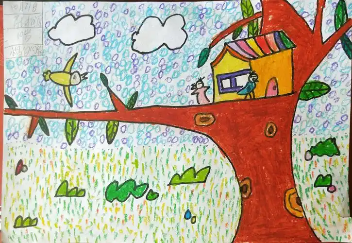 10月21日儿童画作品展《小鸟的家》 - 美篇