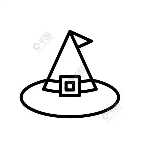 万圣节图标时尚女巫帽设计