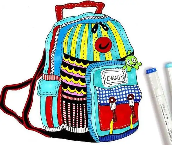 橙子美术2020秋季线描1班第1次作品《我的新书包》