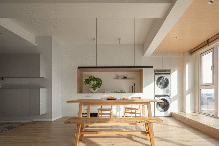 看完她家就知道为什么这么多人喜欢横厅还要装修成极简日式