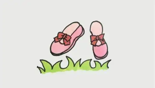 难点是对凉鞋上装饰和鞋子颜色的选择和涂抹,这样画出来的凉鞋简笔画