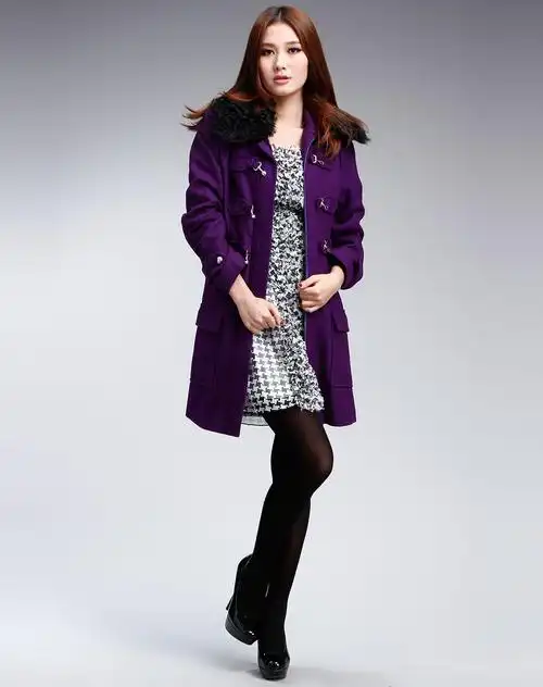 紫罗兰色长袖简约外套