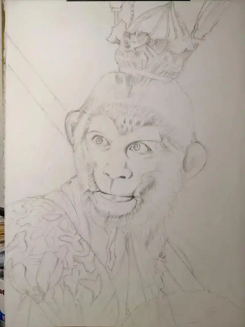 《齐天大圣美猴王》绘画步骤图来了,多么年轻漂亮,大家说美不美