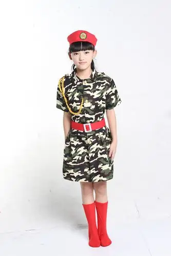 儿童男女童迷彩舞台表演服演出服军装