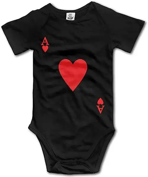 红心黑桃王牌可爱连体衣幼儿连体衣婴儿女童男孩连体衣