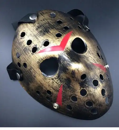 加厚十三号黑色星期五杰森面具半球杀人狂恐怖搞怪cos 复古金杰森面具