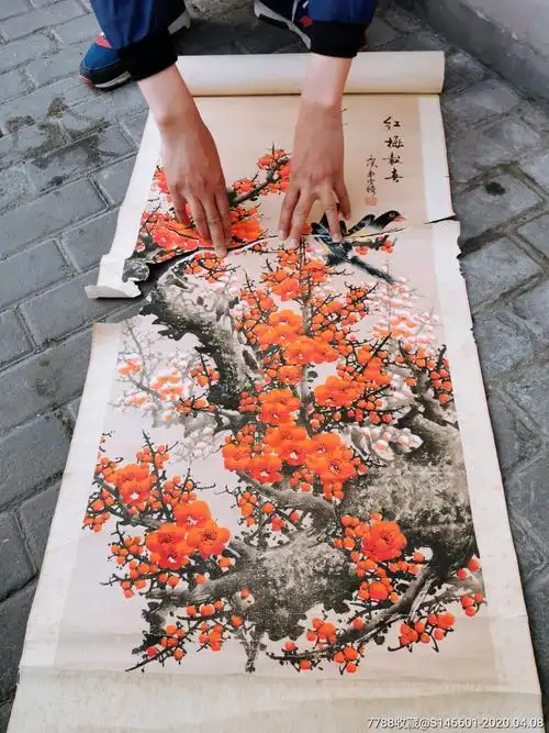 名家!罗绮红梅报喜中间断了不缺!