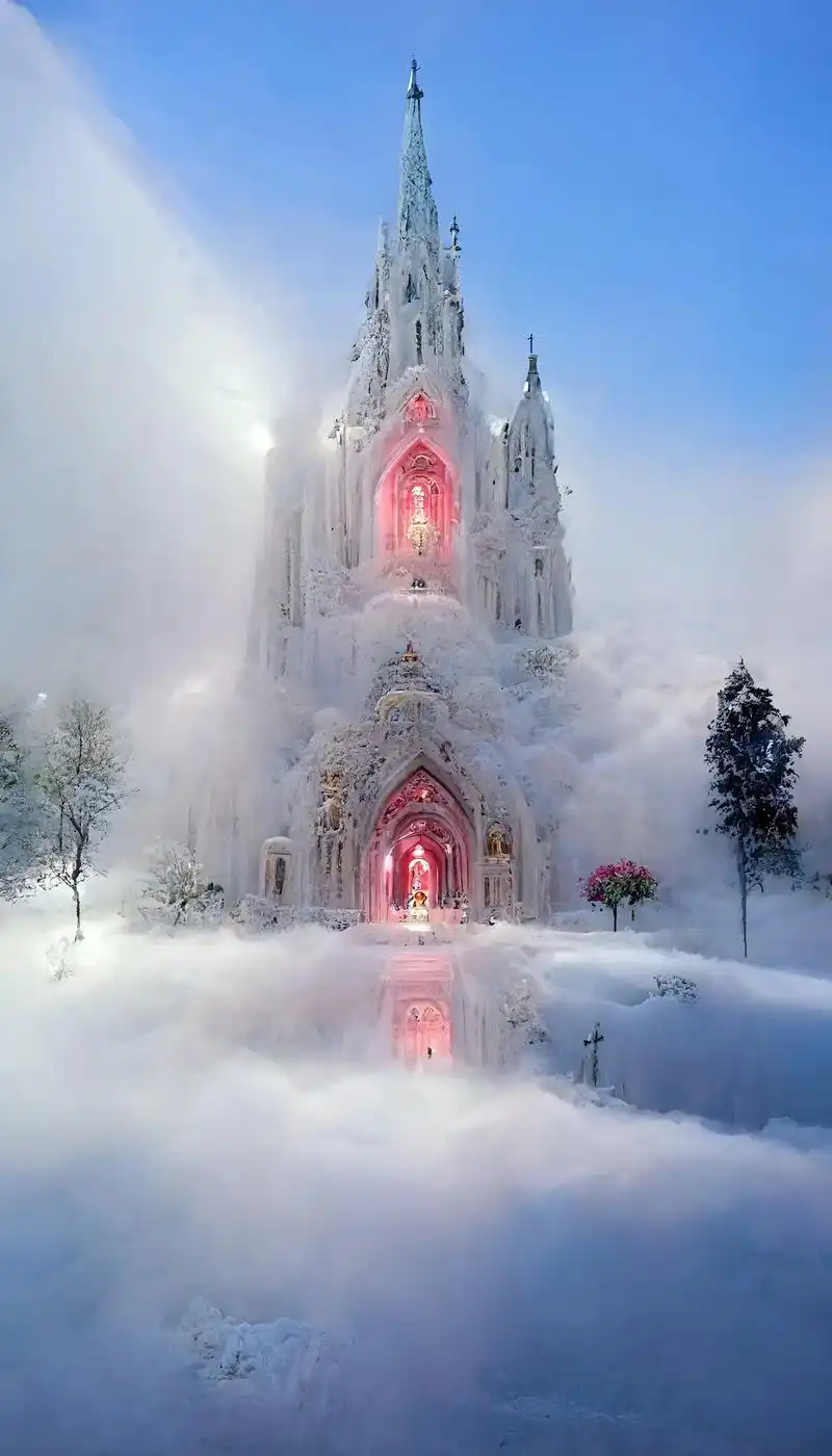 唯美漂亮的冰雪玫瑰城堡当然要分享给你啦