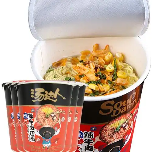 汤达人韩式辣牛肉汤面82g*5杯装 方便面泡面 多味可选快餐即食面 宿舍