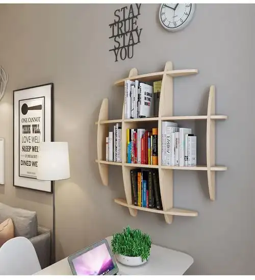 家具挂墙式悬挂书架挂壁墙壁书架墙上置物架客厅墙面壁挂壁柜电视背景