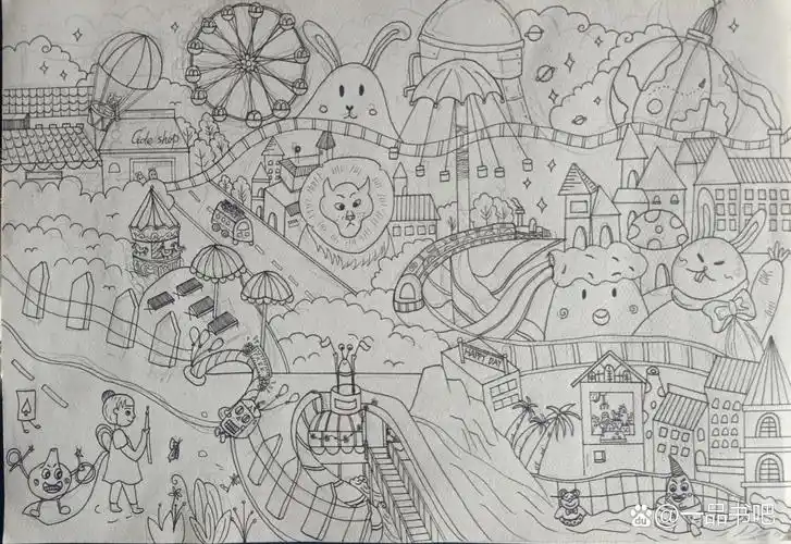 简笔画 简笔画之《游乐园》