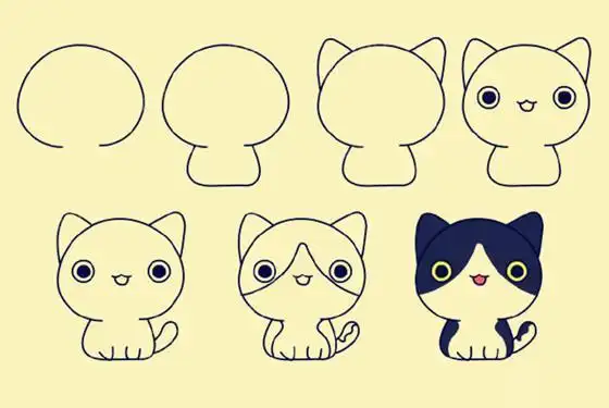 小动物涂鸦小猪猫咪狗熊猫鱼骨插画ai矢量素材淘宝简笔画小萌物素材萌