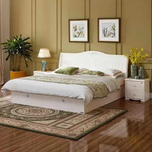 全友家居 韩式田园双人床 卧室家具组合人造板板式床套装120611