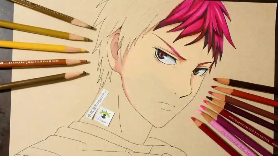 彩铅手绘《黑子的篮球》赤司征十郎#二次元 #手绘