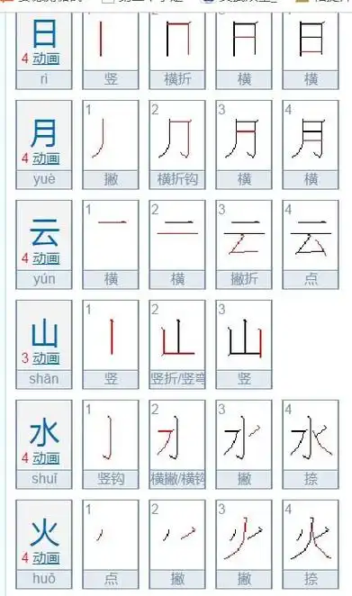 月的笔画顺序田字格,月的笔画顺序怎么写的顺字_竞价网