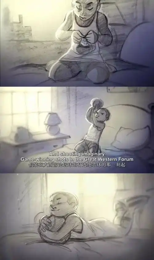 科比的梦想诗画只可惜拿了奥斯卡亲爱的篮球