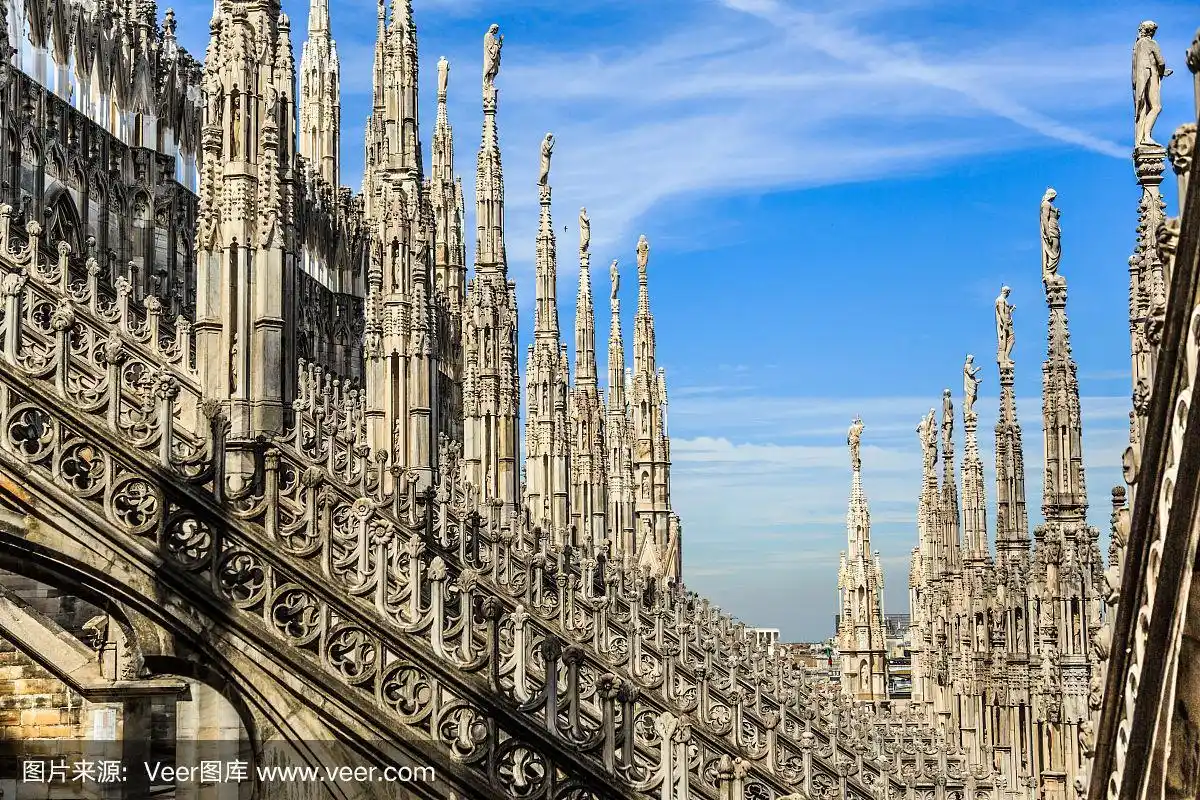从米兰大教堂屋顶俯瞰