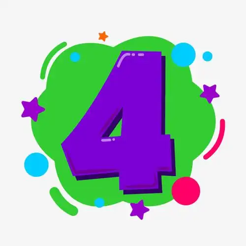 数字4手绘数字4手绘创意矢量免抠图png
