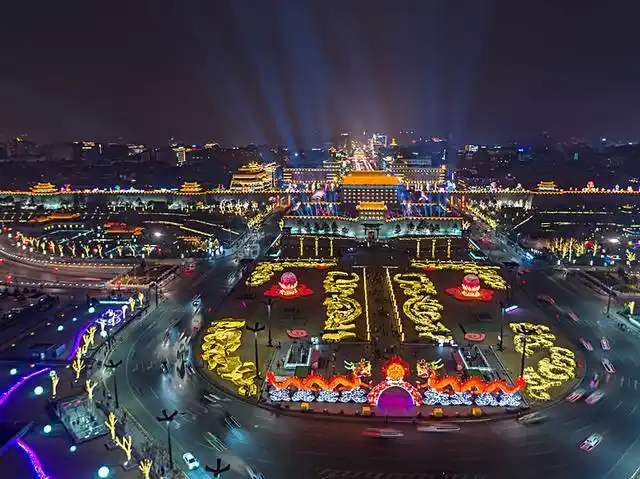 西安城墙南门夜景