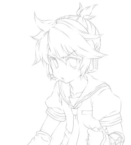 线稿#漫画卡通人物绘画 平面 灵感 素材 二次元 高清白底大图