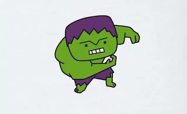 卡通版绿巨人简笔画的画法步骤步骤图解教程 人物-第4张