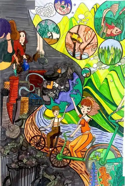 世界地球日儿童画公益大赛获奖作品出炉 | 世界地球日_三等奖_儿童组