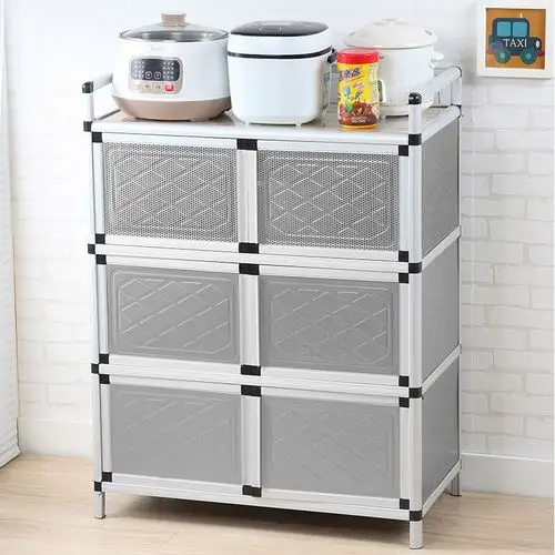 碗柜橱柜不锈钢厨柜厨房家用菜柜透气餐边柜