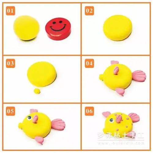 罗弗超轻粘土教程 — 小鱼冰箱贴,即能动手又能装饰冰箱,棒棒哒