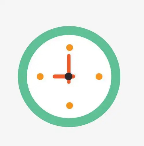 绿色简约卡通时钟装饰图案